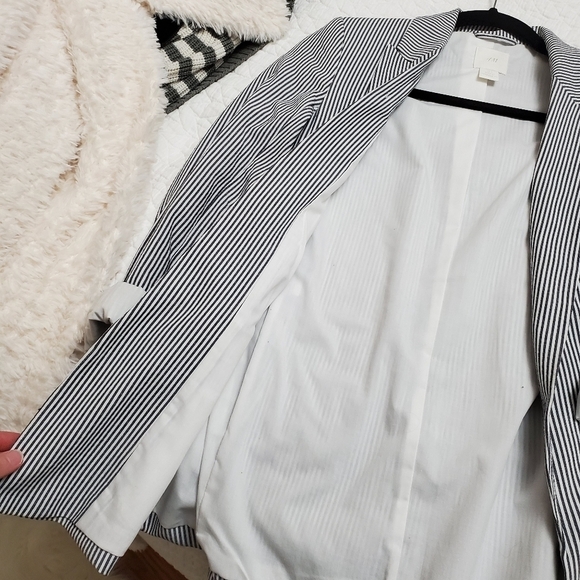 H&M cotton striped career work open front  blazer - Picture 4 of 12